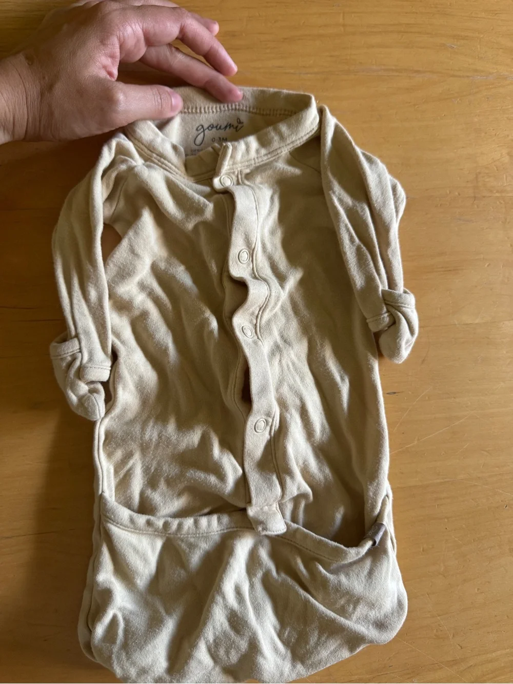 Goumi Neutral Beige Baby gown (0-3M)